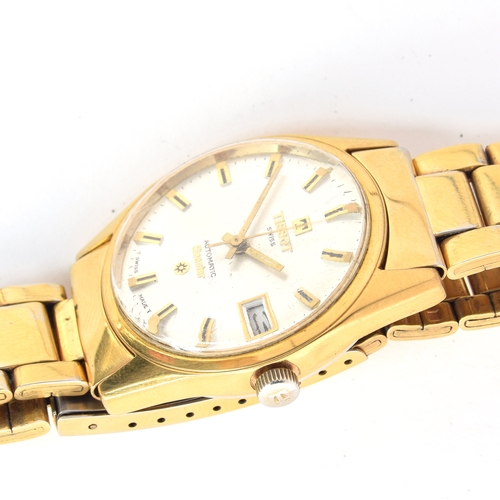 601 - A TISSOT SEASTAR AUTOMATIC GENTLEMAN'S GOLD PLATED WRIST WATCH WITH DATE
Circa 1960s, ref. 44543-1X,... 