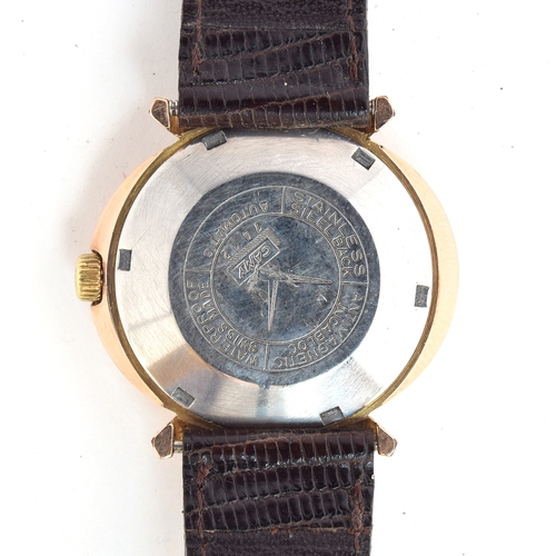 679 - A CAMY STEEL AND ROSE GOLD FILLED GENTLEMAN'S AUTOMATIC WRIST WATCH
Circa 1960s, brown and silvered ... 