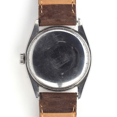 548 - A ROLEX OYSTER PERPETUAL STEEL BUBBLE BACK GENTLEMAN'S WRIST WATCH
Circa 1950s, ref. 6084, cream dia... 