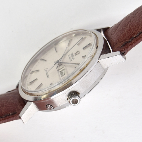 528 - AN OMEGA SEAMASTER QUARTZ
Circa 1970s, silvered dial with raised baton markers, straight hands
Movem... 