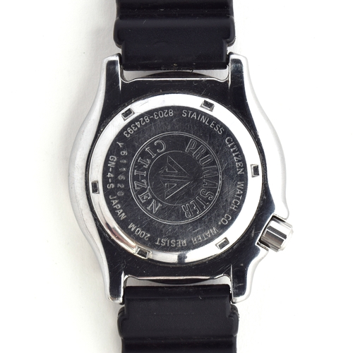 703 - A CITIZEN PRO MASTER STAINLESS STEEL DIVERS AUTOMATIC WRIST WATCH 
Circa 1990s black face, luminous ... 