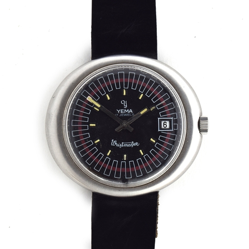 706 - A YEMA WRISTMASTER MANUAL GENTLEMAN'S WRIST WATCH
Circa 1960s, black dial with raised double baton m... 