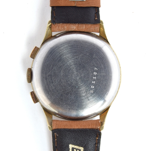 712 - A BOVET STEEL AND GOLD PLATED GENTLEMAN'S TWO DIAL CHRONOGRAPH
Circa 1940s, black dial with painted ... 