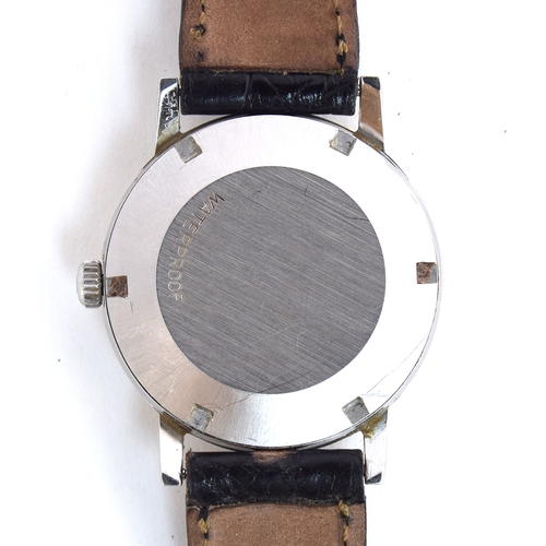 535 - AN OMEGA GENEVE AUTOMATIC GENTLEMAN'S STEEL WRIST WATCH
Circa 1960s, silvered dial with raised doubl... 