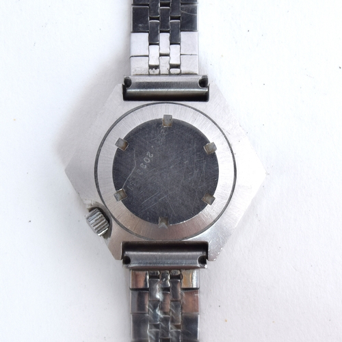 713 - AN ETERNA-MATIC SAHIDA LADIES HEXAGONAL AUTOMATIC WATCH
Circa 1960s, screw back case, width 30mm, on... 