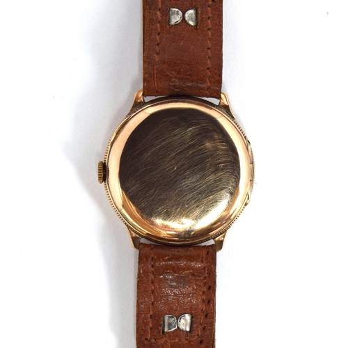 617 - A SIR JOHN BENNETT LTD LONDON 9CT GOLD GENTLEMAN'S HINGED CASE MECHANICAL WATCH
Circa 1930s, harlequ... 