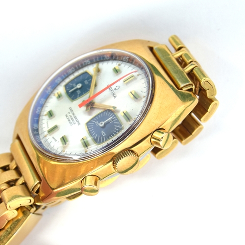 613 - AN ORFINA GENTLEMAN'S STEEL AND GOLD PLATED TWO DIAL CHRONOGRAPH
Circa 1960s/70s, silvered dial with... 