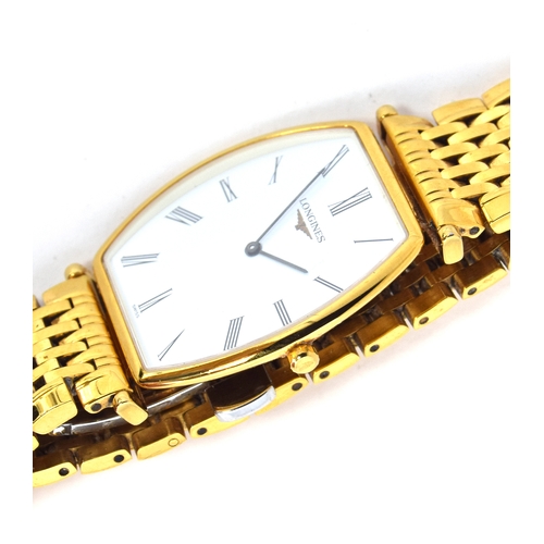 576 - A LONGINES LA GRANDE CLASSIQUE GOLD PLATED GENTLEMAN'S QUARTZ WATCH
Circa 1990s, white dial with pai... 