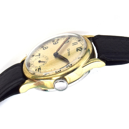 589 - A GRANA ATP STAINLESS STEEL MILITARY WRISTWATCH
Circa 1930s, white dial with Arabic numerals, subsid... 