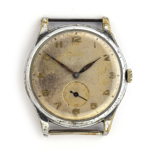 541 - A TUDOR STEEL PRECISION WATCH MODEL NO. 709
Worn silvered dial with Arabic numerals and subsidiary s... 