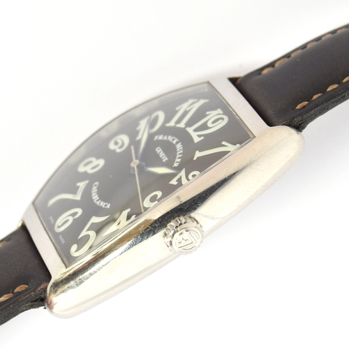 555 - A FRANCK MULLER CASABLANCA 2852 GENTLEMAN'S STEEL AUTOMATIC WRIST WATCH
Black dial with exploded lum... 