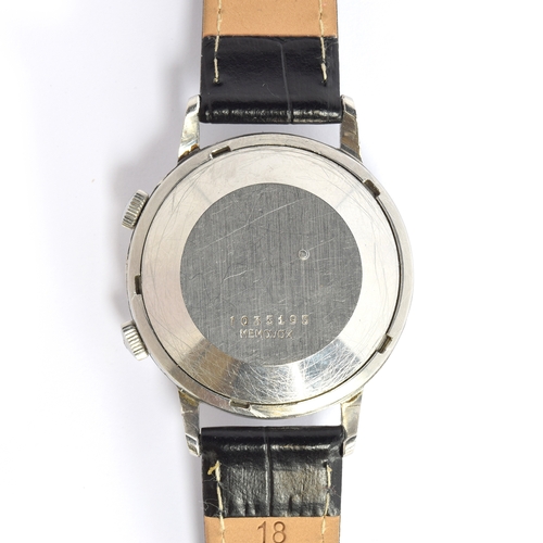 563 - A JAEGER LECOULTRE MEMOVOX STAINLESS STEEL WRIST ALARM WATCH
Circa 1960s, ref 855, silvered dial, da... 