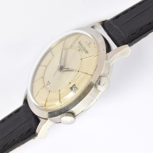 563 - A JAEGER LECOULTRE MEMOVOX STAINLESS STEEL WRIST ALARM WATCH
Circa 1960s, ref 855, silvered dial, da... 