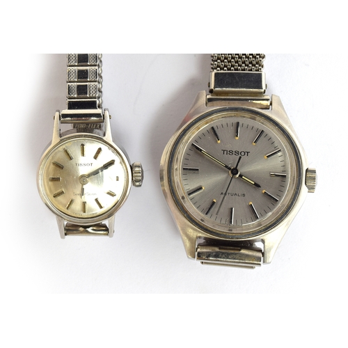 603 - A PAIR OF TISSOT LADIES MECHANICAL WATCHES
Both on expanding bracelets