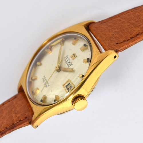 604 - A TISSOT VISODATE SEASTAR PR516 GENTLEMAN'S STEEL AND GOLD PLATED WATCH
Circa 1960s, silvered dial w... 