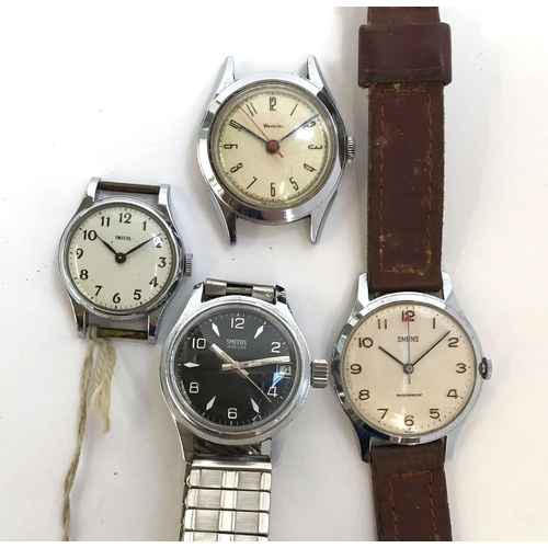 631 - Three Smiths and one Westclock gentleman's steel and chrome plated mechanical watches, c.1950s