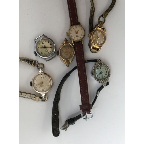 632 - A mixed lot of six Smiths ladies mechanical watches