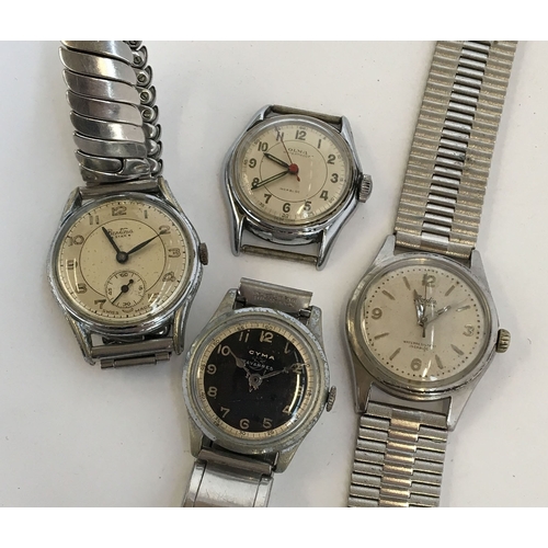 673 - Four 1950s gentleman's watches: Cyma Tavannes; Bentima; Mondia; and Olma