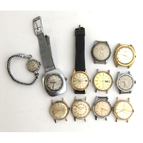 715 - A mixed lot 11 watches, including Ingesol, Timex, and Services