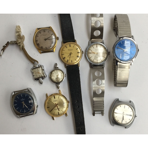 717 - A mixed lot of nine wrist watches, miscellaneous makes