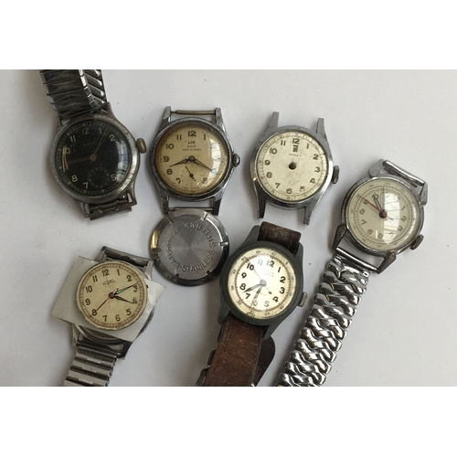 721 - A mixed lot of six wrist watches, including one Lip