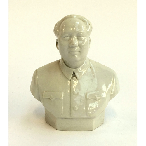 57 - A white porcelain bust of Chairman Mao, 12.5cmH