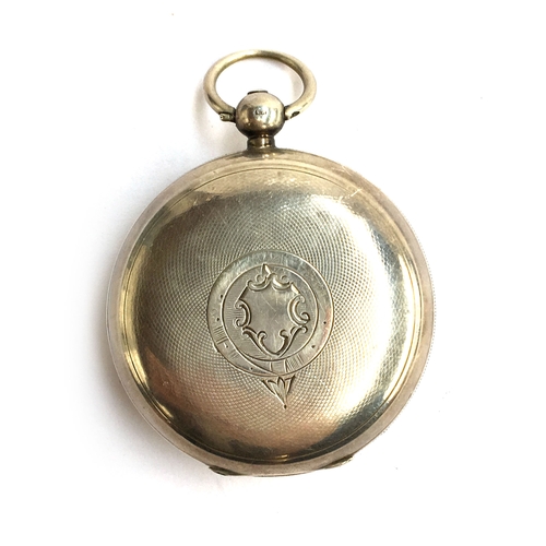 35 - A Waltham silver case pocket watch, the dial marked AWW Co. Waltham Mass., the dial with Roman numer... 