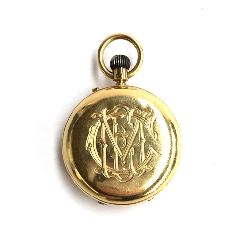 41 - An 18ct gold open faced pocket watch by JW Benson, London, having Roman numerals to dial, the case m... 