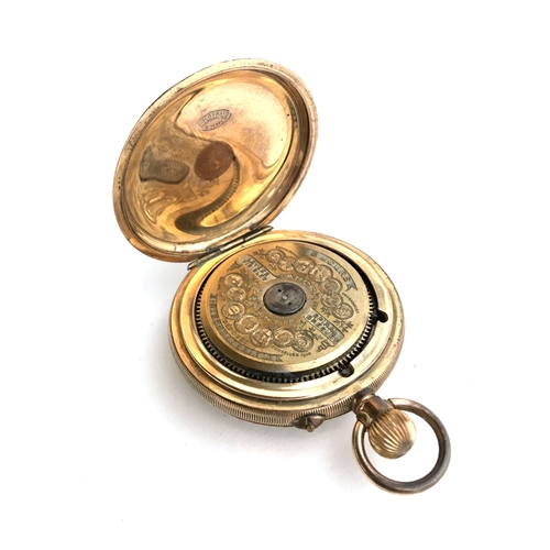 46 - A Hebdomas 8 day gold filled pocket watch, the white dial with Arabic numerals and visible escapemen... 