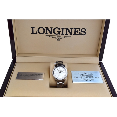 574 - A LONGINES SAINT-IMIER AUTOMATIC GENTLEMAN'S STEEL WRIST WATCH
In new unworn condition, with papers,... 