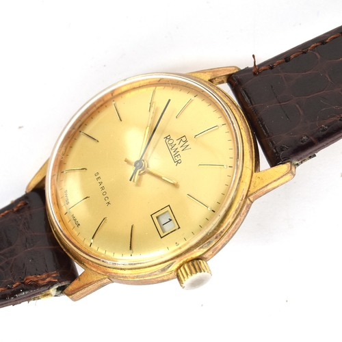 619 - A STEEL AND GOLD PLATED ROAMER SEAROCK GENTLEMAN'S WRIST WATCH
Circa 1960s, gold dial, baton markers... 