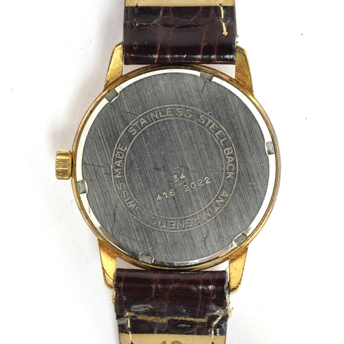 619 - A STEEL AND GOLD PLATED ROAMER SEAROCK GENTLEMAN'S WRIST WATCH
Circa 1960s, gold dial, baton markers... 