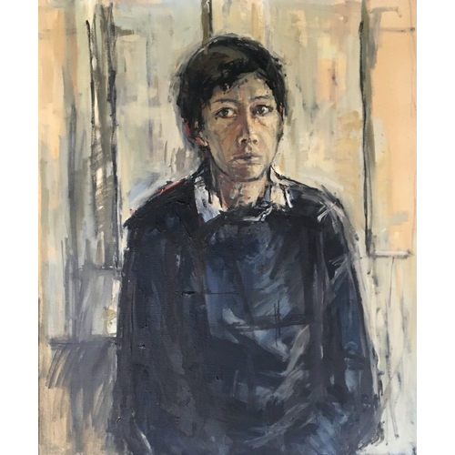 298A - Sarah Spackman RBA (b.1958), Self Portrait, oil on canvas, signed and dated to verso 1982, 76x63cm

... 