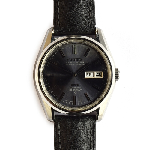 650 - A KING SEIKO KS HIGH BEAT DAY DATE CHRONOMETER WRIST WATCH
Circa 1960s, Japan 5626-7040t, steeled st... 