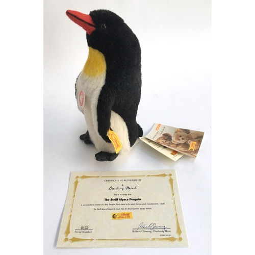 1056 - A Steiff Possy Alpaca Penguin, made from alpaca mohair, serial number 0132, together with certificat... 