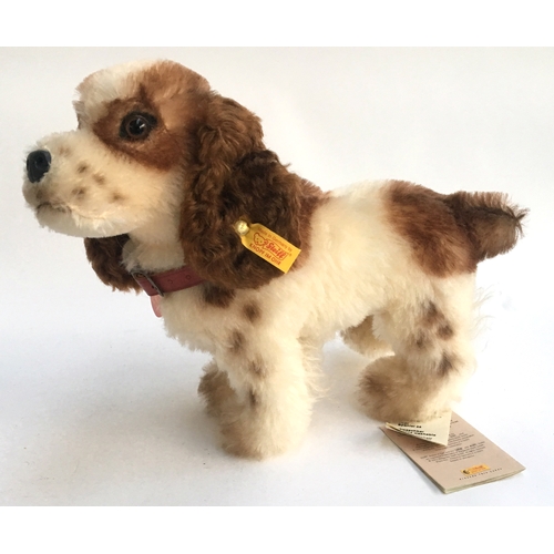 1058 - A Steiff Lupi Spaniel, genuine mohair, with labels and yellow tag 031670, 25cmH