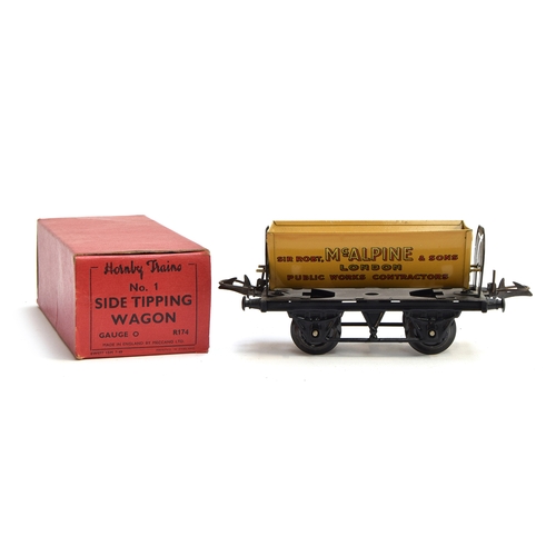 873 - A Hornby O Gauge Side Tipping Wagon No.1, R174, 'Sir Robt. McAlpine & Sons, London, Public Works Con... 