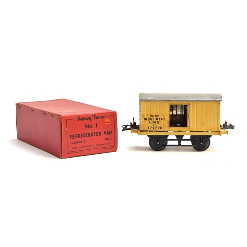 875 - A Hornby O gauge Refrigerator Van No.1 LMS, R172, 'Vent Insul Meat LMS 6T 2797 70', with original bo... 