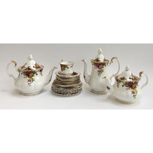 67 - A small quantity of Royal Albert 'Old Country Roses' to include two teapots, a coffeepot, coffee cup... 