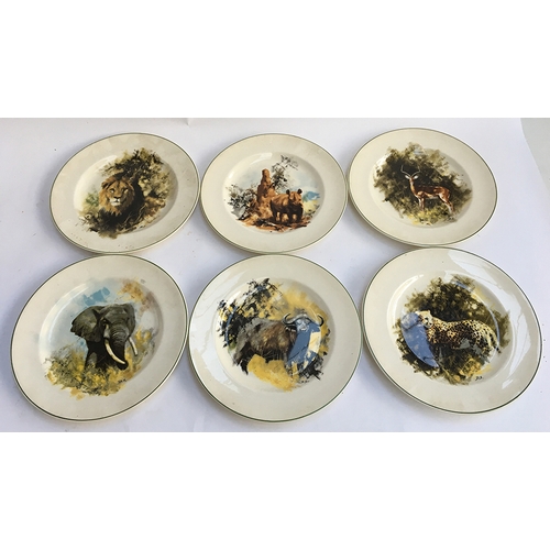 76 - A set of six Wedgwood plates designed by David Shepherd for the World Wildlife Fund, 26.5cm