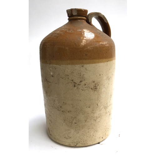 93 - Local interest, a stoneware flagon, marked 'Gundry Downe & Co., Spirit Merchants, Bridport', 38.5cmH