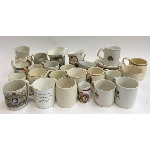 107 - A lot of commemorative mugs and saucers