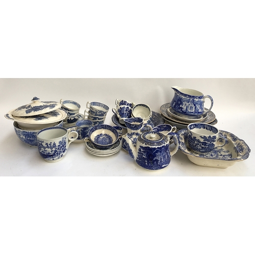 115 - A large lot of blue and white ceramics to include Booth's, George Jones & Sons 'Abbey', Mason's 'Vis... 