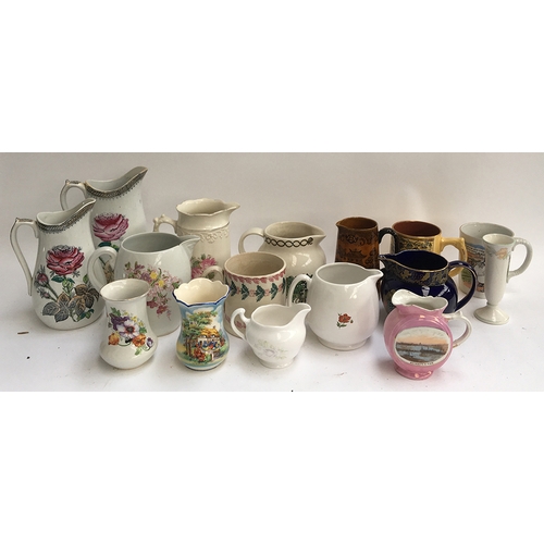 125 - A lot of various jugs and vases, to include Doulton Burslem Willow, Copeland Spode, Taunton Vale, Co... 