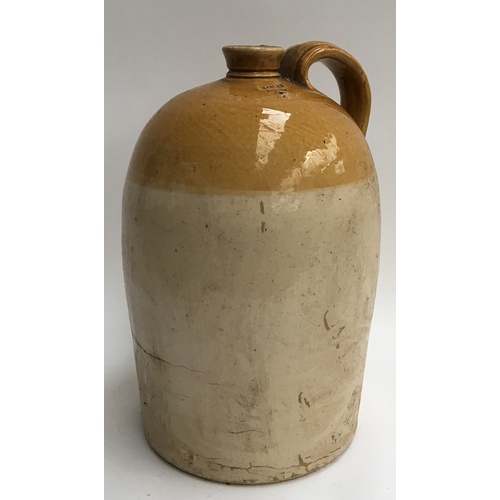 98 - A large stoneware flagon with loop handle, marked 'Hawley, Bristol, 2', 37cmH