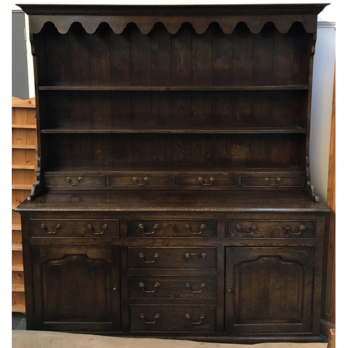 839 - A stained oak Welsh dresser, 180cmW