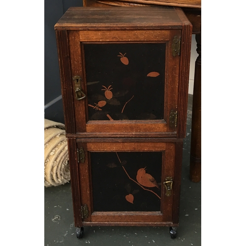 854 - An early 20th century Japanned cupboard, 75cmH