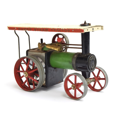 1006 - A Mamod TE1A green steam traction engine, 18.5cmH