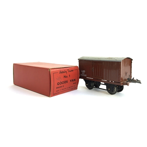 871 - A Hornby O Gauge Goods Van No.1, R162, 'LMS 12T 282095', with original box in excellent condition