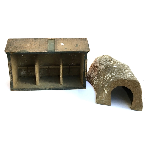 910 - A quantity of model railway wooden buildings and tunnels